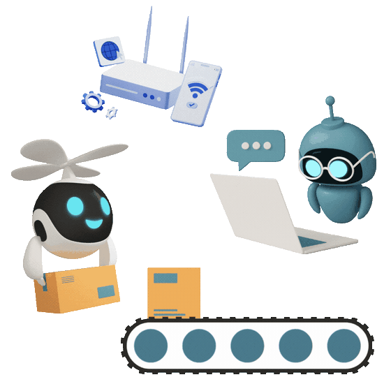 Vector-based AI and automation animation